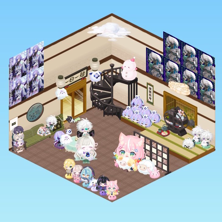 一日一麺🍜に、𝐜𝐮𝐭𝐞な提灯を添えて──
（星4出た）
 #ピグパ星導叢雲コラボ  #ピグパ