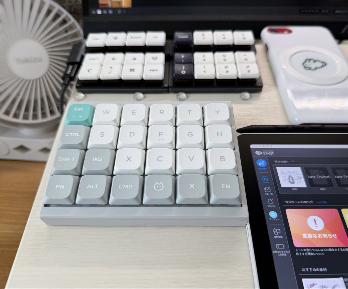 無線分割キーボードPEKS48をお絵描き用にセッティングした〜！GitHubとかZMKのこと何も知らないからふつうに丸一日以上かかった߹𖥦߹