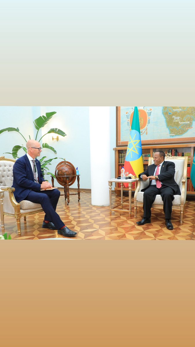POEthiopia's tweet photo. President Taye Atske-Selassie bid farewell to New Zealand Ambassador Michael Upton today. The President expressed appreciation for New Zealand's partnership and engagement in Ethiopia's development across key sectors, including climate-smart agriculture, education and energy. https://t.co/iSYgmvgZRa
