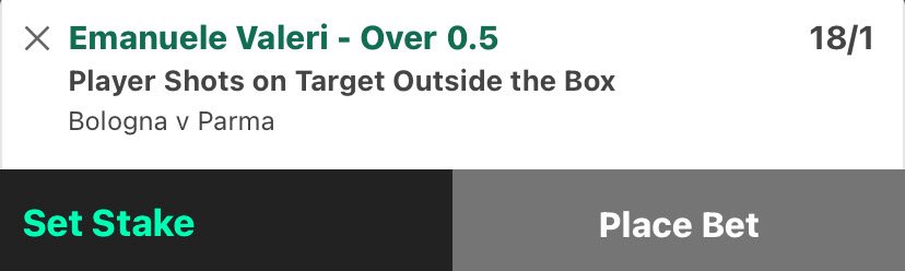 KPlayerProps's tweet photo. Bologna vs Parma 🇮🇹

Few picks here so will be a thread!

Valeri - 1.09 shots p90, 6/7 of those from OTB, had 21/27 from OTB last season, 3 on target, 1 goal 
Britschigi - hit the bar vs Bologna in league from OTB, had 3 shots OTB last round and scored from OTB as well https://t.co/4EPaOPpMSB