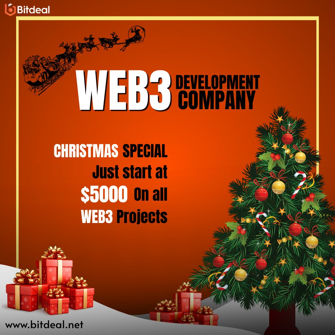 luca95783's tweet image. 🎄 Christmas Web3 Offer! 🎄 Build secure &amp;amp; scalable Web3 solutions with Bitdeal, Web3 Development Company, starting at $5,000. Smart contracts, DeFi, NFTs &amp;amp; more make your blockchain vision real! 🚀

Website: bitdeal.net/web3-developme…

#Web3Development #BlockchainTech #NFTs #DeFi