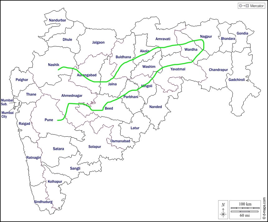Nashik-Pune SHSR route in 2030