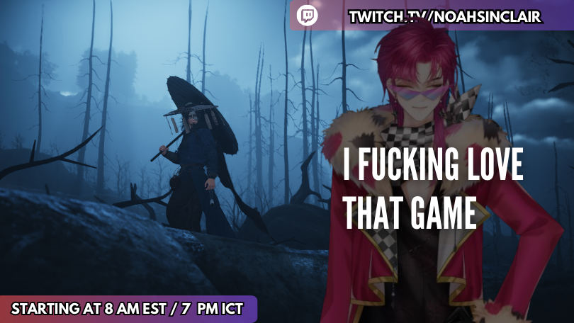 NoahSinclair_VT's tweet photo. We have a meeting at 7:00 pm ICT,  
✧Boss rush in hardest dificuly, let's not get hit✧【EN/FR 18+】    

⚔️Live at: https://t.co/p9WJYEm9zw 

#envtuber #Vtuber #NoahSinclairVT #SinclairIsLive https://t.co/YfYtOaawEj