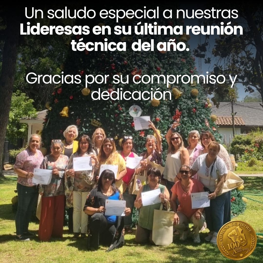 Felicitaciones al grupo de Lideresas que este lunes tuvieron su última reunión técnica del 2025.

Pircanas empoderadas, con compromiso y dedicación.