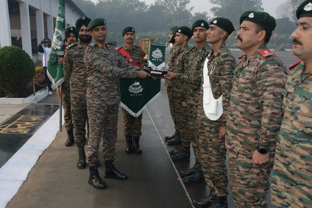 ProDefLko's tweet photo. #PunjabRegiment #AttestationParade #TrainingTransformation 

Nearly 1000 AV Rects incl TA rects of the Punjab Regimental Centre were attested today on 03 Dec 25, marking their proud transition from recruits to soldiers at Ramgarh Cantonment.

(1/3) https://t.co/KxaXl6Nvnd