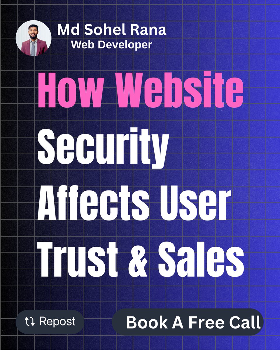 dev_sohel07's tweet image. Website security isn’t technical.
It’s a trust signal and trust drives sales.
A secure site means:

• No browser warnings
• Higher conversions
• Better Google rankings
• Protected customer data
• Stronger brand reputation

#webdeveloper #WebDev #MdSohelRana #Wordpress