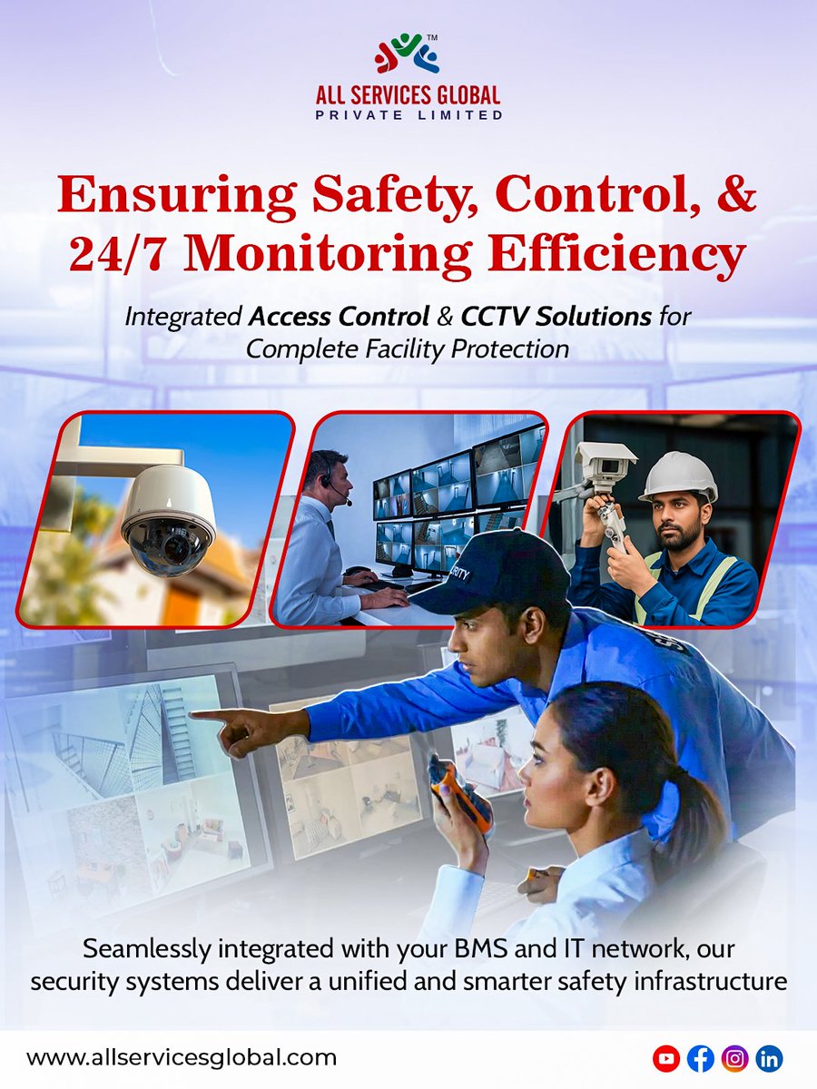 asg_official_'s tweet image. 🔒Smart Security for Smarter Facilities!✨

At #AllServicesGlobal, we ensure round‑the‑clock protection with Integrated #𝐀𝐜𝐜𝐞𝐬𝐬𝐂𝐨𝐧𝐭𝐫𝐨𝐥 &amp;amp; #𝐂𝐂𝐓𝐕𝐌𝐨𝐧𝐢𝐭𝐨𝐫𝐢𝐧𝐠𝐒𝐲𝐬𝐭𝐞𝐦𝐬🚨

📞2240637777 | 🌐allservicesglobal.com

#ASG #SecuritySolutions #24x7Surveillance