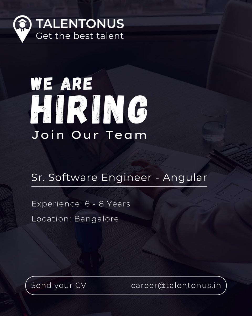 talentonus's tweet image. Shape powerful user interfaces — your next Angular role is here.

#WeAreHiring #AngularDeveloper #AngularJobs #BangaloreJobs #JobsInBangalore #BengaluruJobs #ITJobs #HiringNow