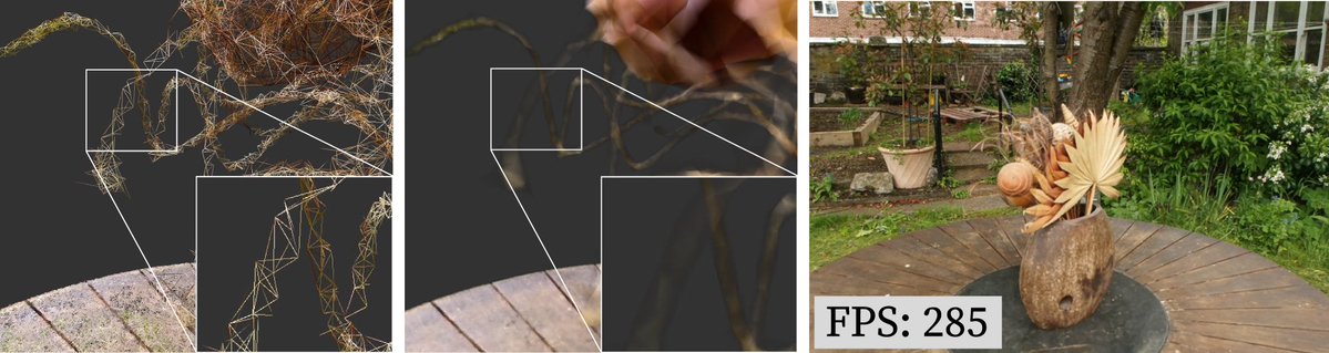 Radiance Meshes for Volumetric Reconstruction

🎉 We made a thing!

A Radiance Field that is composited out of a triangle meshes that renders accurately the underlying volumetric field, with no popping AND faster than approximate methods like Gaussian Splatting.