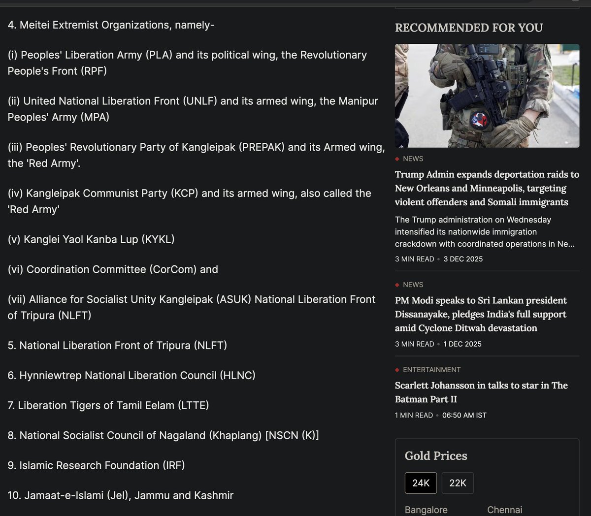 Even the BJP, a party that never hesitates to push Hindu Raj, couldn’t find a single reason to defend Meitei extremist groups. Either the BJP got the list wrong or the Meiteis really are unlawful. Will you still hate the Kukis after this? <a href="/HMOIndia/">गृहमंत्री कार्यालय, HMO India</a> <a href="/PMOIndia/">PMO India</a> <a href="/RahulGandhi/">Rahul Gandhi</a>