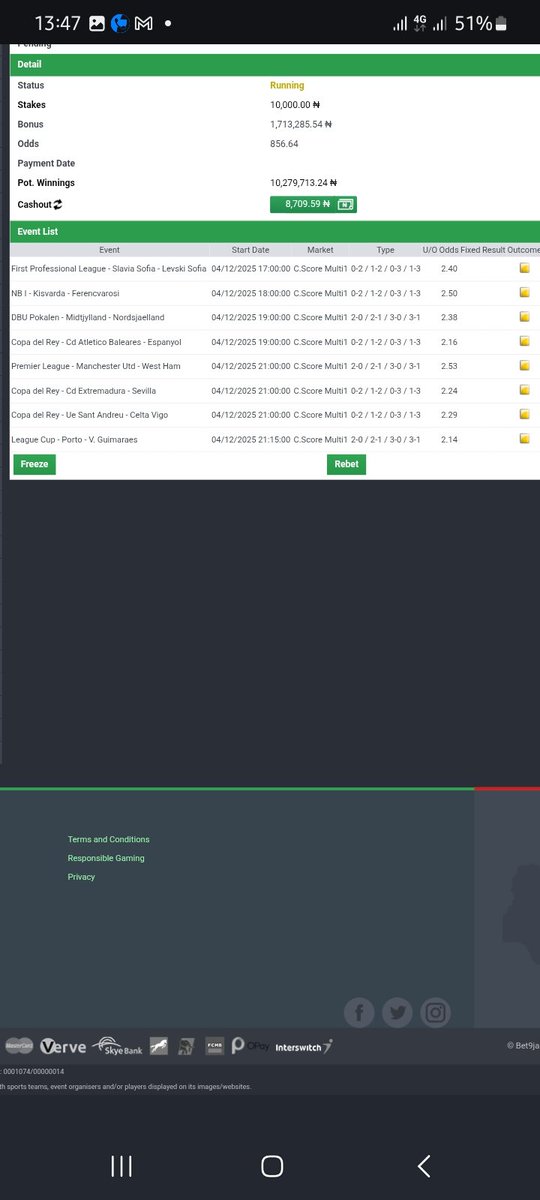 woozzaabets's tweet image. 8/8  Multi Correct Scores ACCA 🔥 

GRAND AUDIT INCOMING 🍻

📌  8️⃣0️⃣0️⃣+   Odds 

Codes 👇 #Bet9jaCode

3RJZ5HP 
 
Bookie  @Bet9jaOfficial 

Not on ?

Register and Play 👇

rb.gy/dyiph