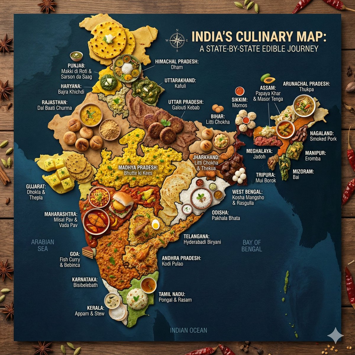 India's Culinary Map👇