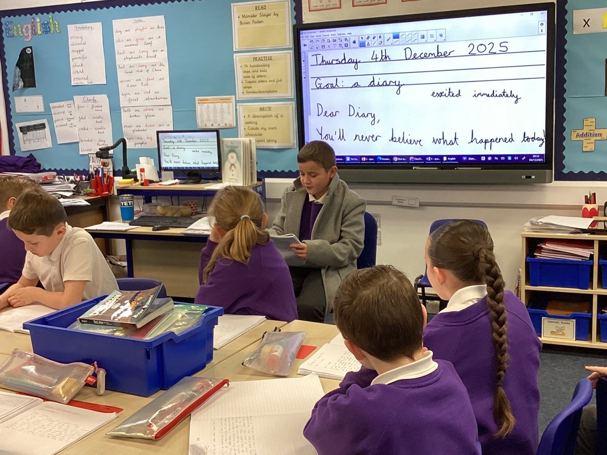 We have written diaries from the point of view of the boy in The Snowman and read them aloud in role.