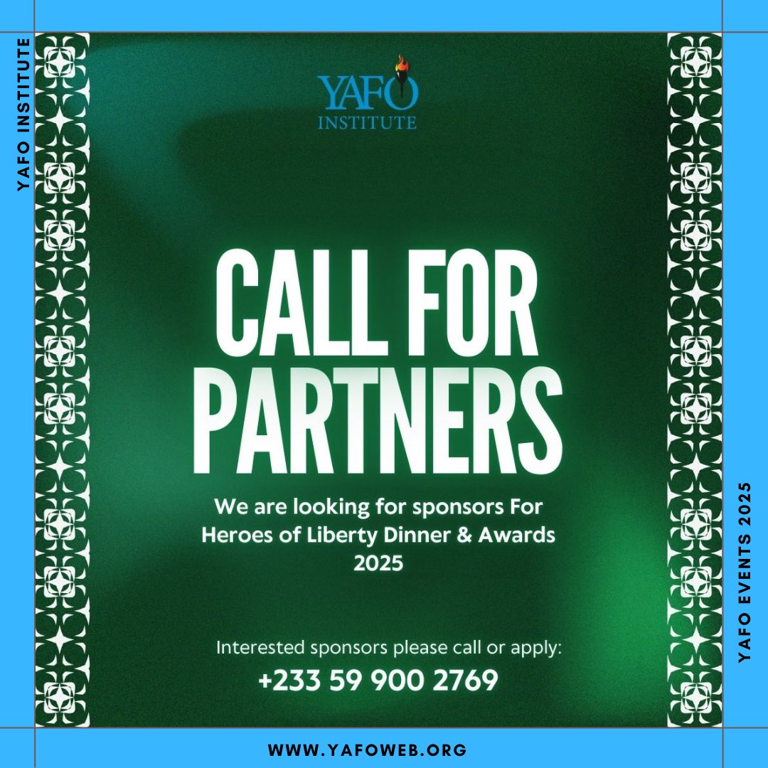 Call for partners for the upcoming #HOLDA2025. Contact us on +233 59 900 27 69 or apply with the link below 👇

forms.gle/WVrXU4iwgd68rM…