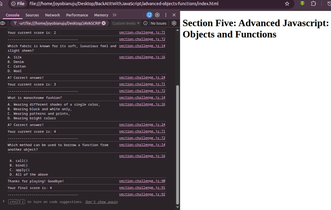 Obianuju_sunday's tweet image. Day 24 — #BackAtItWithJavaScript

Today I finally got my quiz game to remember the score using closures.

On to the next feature. We outside🖤😌