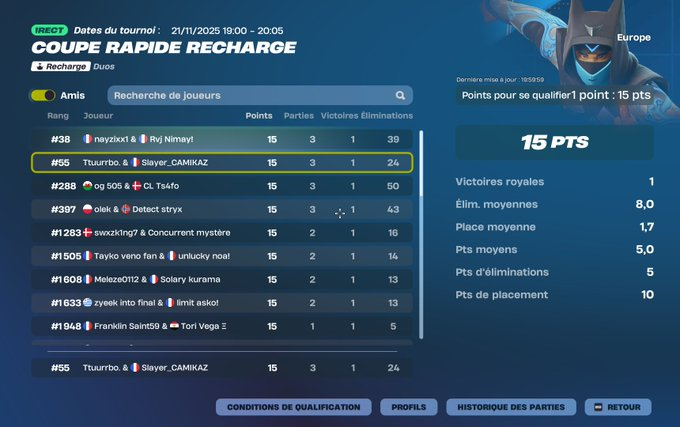 Dispo cup reload demain .