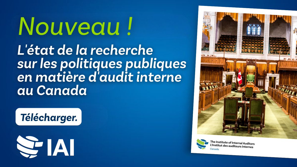 IIA_Canada's tweet photo. Nouveau rapport de l'IAI Canada : L'état de la recherche sur les politiques publiques en matière d'audit interne au Canada
Découvrez comment l'IA peut influencer les politiques fédérales et traiter des risques tels que l'IA et la cybersécurité 👉 https://t.co/DmRB0L91dY https://t.co/GsuhtRFlxp