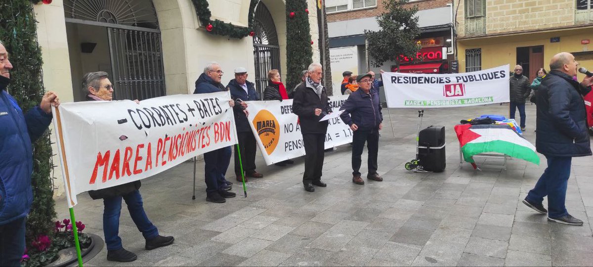 Badalona hoy jueves 4 de diciembre, gobierne quien gobierne las pensiones públicas se defienden 💪