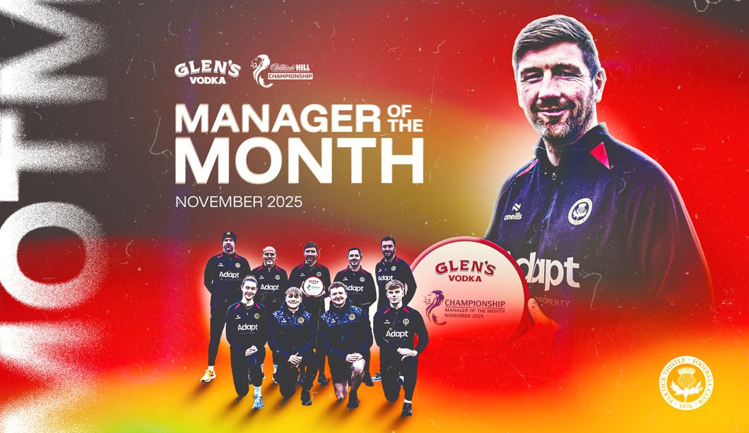 It is two in a row for Head Coach Mark Wilson after he was selected as the <a href="/GlensVodkaLLG/">Glen's Vodka</a>  Championship Manager of the Month for November.
🏆🏆
shorturl.at/5imo9
