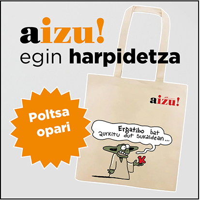 Gogoratu: Durangoko Azokan AIZU!ren harpidetza eginez gero, poltsa bikaina jasoko duzu opari eta, gainera, ETS taldearen azken disko sinatuaren zozketan parte hartuko duzu!!!🤩🤩🤩