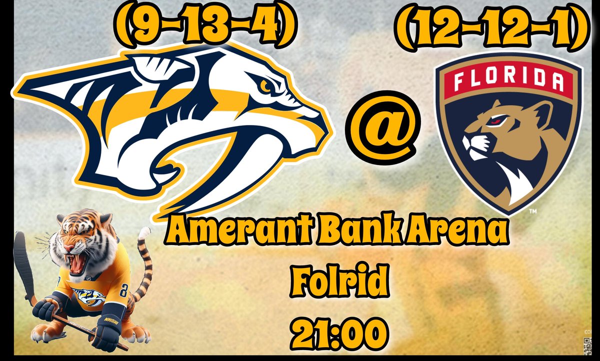 PredatorsBr's tweet image. #GameDay @PredsNHL (9-13-4)

🆚 @FlaPanthers (12-12-1)
🏟 Amerant Bank Arena, Florida
⏰ 21:00 (BRT)
📍Jogo 27 / 82
🇧🇷 @FlaPanthersBR

🏒 O'Reilly (19P) / Evangelista (18P) - NSH
🏒 Marchand (27P) / Reinhart (24P) - FLA

Preds L10 (4-6-0)
Panthers L10 (5-5-0)

#Smashville