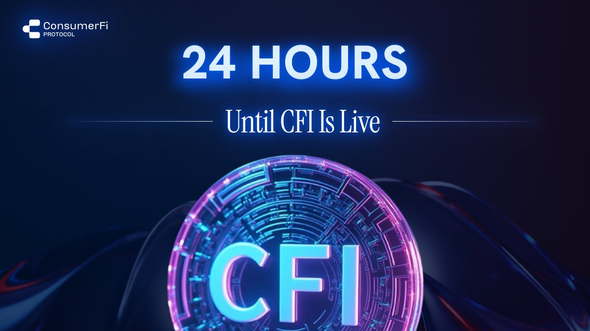 24 Hours till $CFI TGE.

If you haven't already, make sure to check your allocation on the airdrop checker in the post below.

Claim sites go live tomorrow at TGE. There is nothing to claim today.

Investor Claim:  claim.consumerFi.ai

Airdrop Claim (EMBY NFT &amp; Eligible CFI