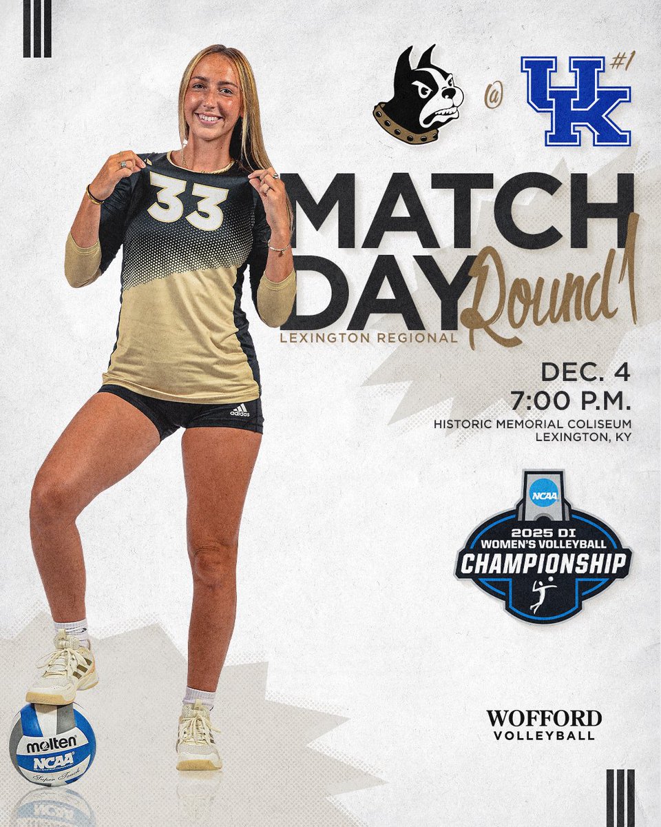 WoffordVB's tweet image. 𝐎𝐧 𝐭𝐡𝐞 𝐛𝐢𝐠 𝐬𝐭𝐚𝐠𝐞 𝐭𝐨𝐧𝐢𝐠𝐡𝐭 

🆚 Kentucky | 🕦 7:00 p.m. | 📺 ESPN+ | 📍 Historic Memorial Coliseum 

#ConquerandPrevail #ForTheW