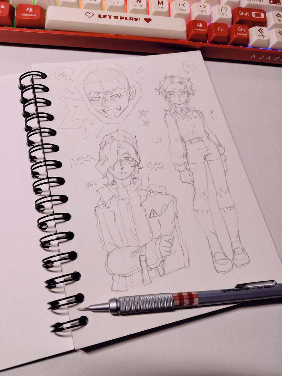 เทสสมุดวาดรูปที่แบรนด์เวียดนามส่งมาให้ 💖
🐊🦇🐇 #oc