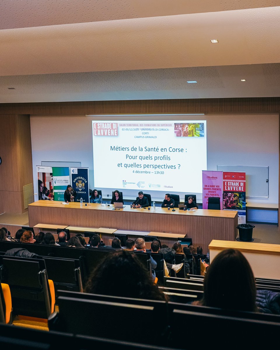 𝐒𝐚𝐥𝐨𝐧 𝐓𝐞𝐫𝐫𝐢𝐭𝐨𝐫𝐢𝐚𝐥 "E strade di l'avvene" 🔍

Conférence "Filières de la santé en Corse : pour quels profils et quelles perspectives ?" à l'amphithéâtre du Centre d'examens (Campus Grimaldi) ! 🎙️