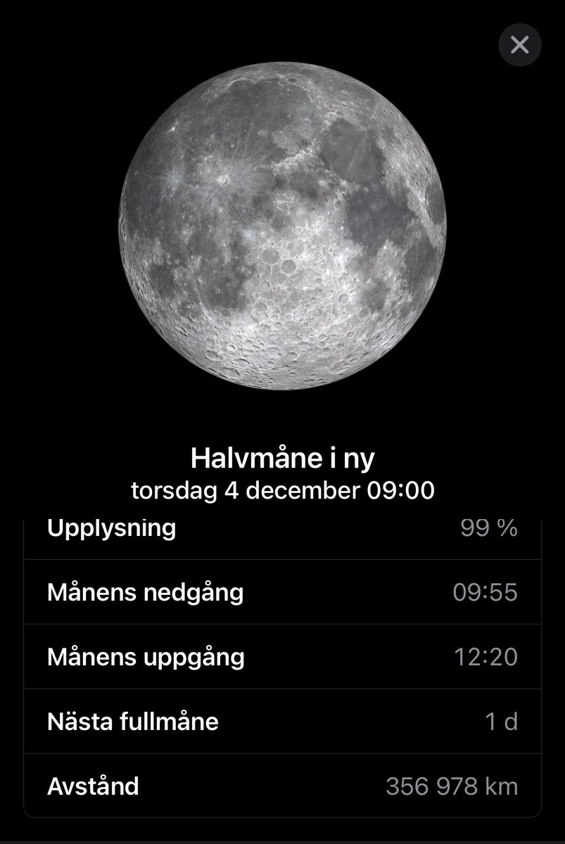 Om typ 8 minuter går månen ner, för att snart gå upp igen🙃
Imorgon fullmånefest #19glas