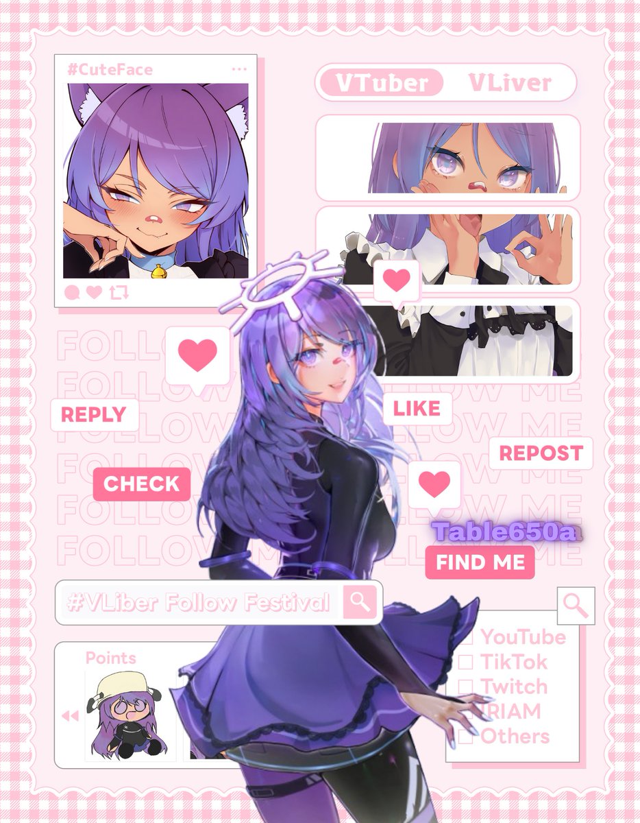 table650a's tweet image. Hello,
My name is Table, i'm a smol vtuber and would love new frens. Please check me out on Twitch @table650a 
Have a lovely dayyyy
layout: @nemu_ko15 
#vtuber #smallstreamer