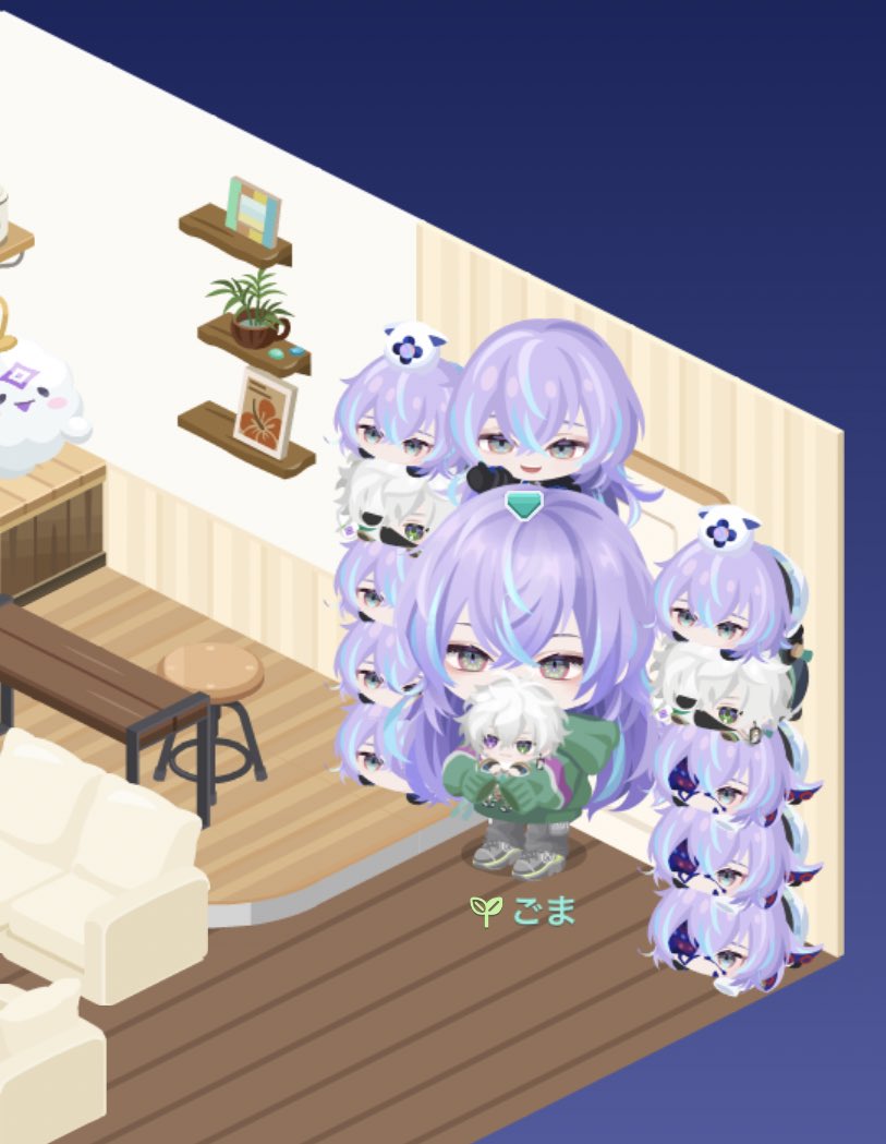 自分まで壁の装飾みたいでかわいい

 #ピグパ星導叢雲コラボ