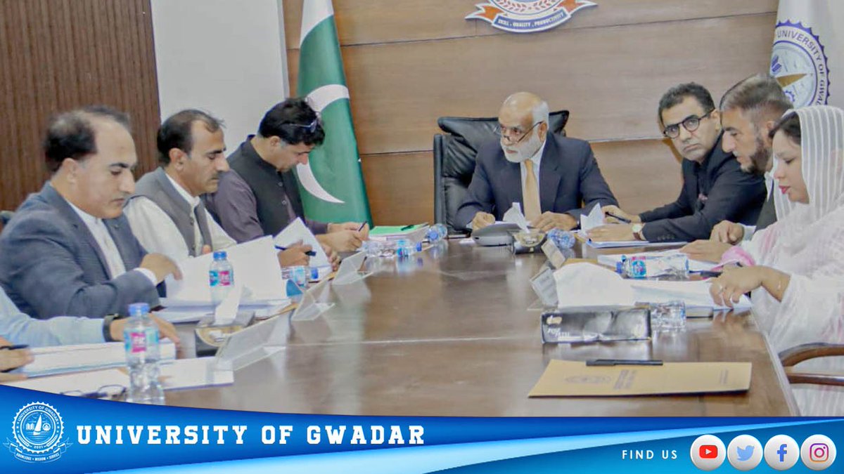 The UG held its 5th Syndicate meeting, chaired by VC Prof. Dr. Abdul Razzaq Sabir. Key academic, administrative &amp; financial decisions were approved, including the revised HEC BUTA framework and new faculty appointment criteria. #UniversityOfGwadar #HigherEducation