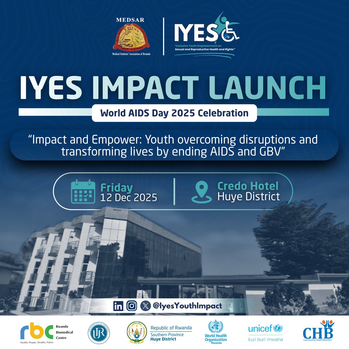 IyesYouthImpact's tweet photo. We are proud to present the IYES Impact Launch.  Friday, December 12, at @CredoHotel in @HuyeDistrict , we gather to celebrate how far we have come. A moment like no other, come witness our journey from September. Join us as we celebrate and empower.
#SayYesToIYES
#IYESLaunch https://t.co/Va4bdZoWn2