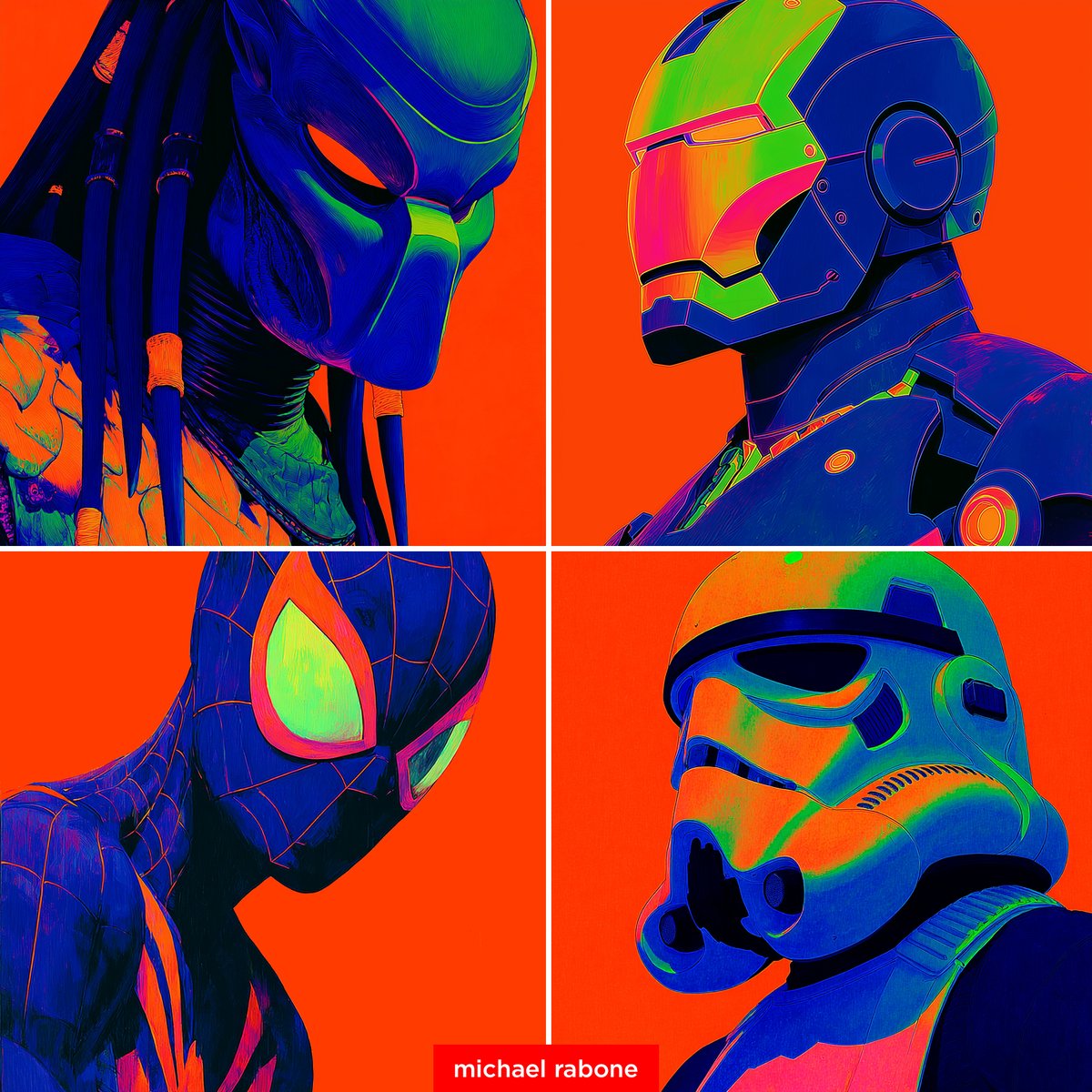 New Style --sref 1231657765
Psychedelic Synthwave Neon Art

New Midjourney style, neon psychedelic pop-art using saturated multicolour shading on high-contrast characters. Bold electric, futuristic cyberpunk high energy.

Predator --sref 1231657765
--sw 100 --stylize 300 --v 7