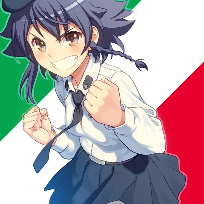 【GuP_encore(再掲)】その10 アンツィオ高校からドゥーチェことアンチョビ、ペパロニ、カルパッチョ。劇場版での「こっち見てるぞォ～!」はあの熱い屈指の見せ場と相まって今だ忘れられないセリフです。