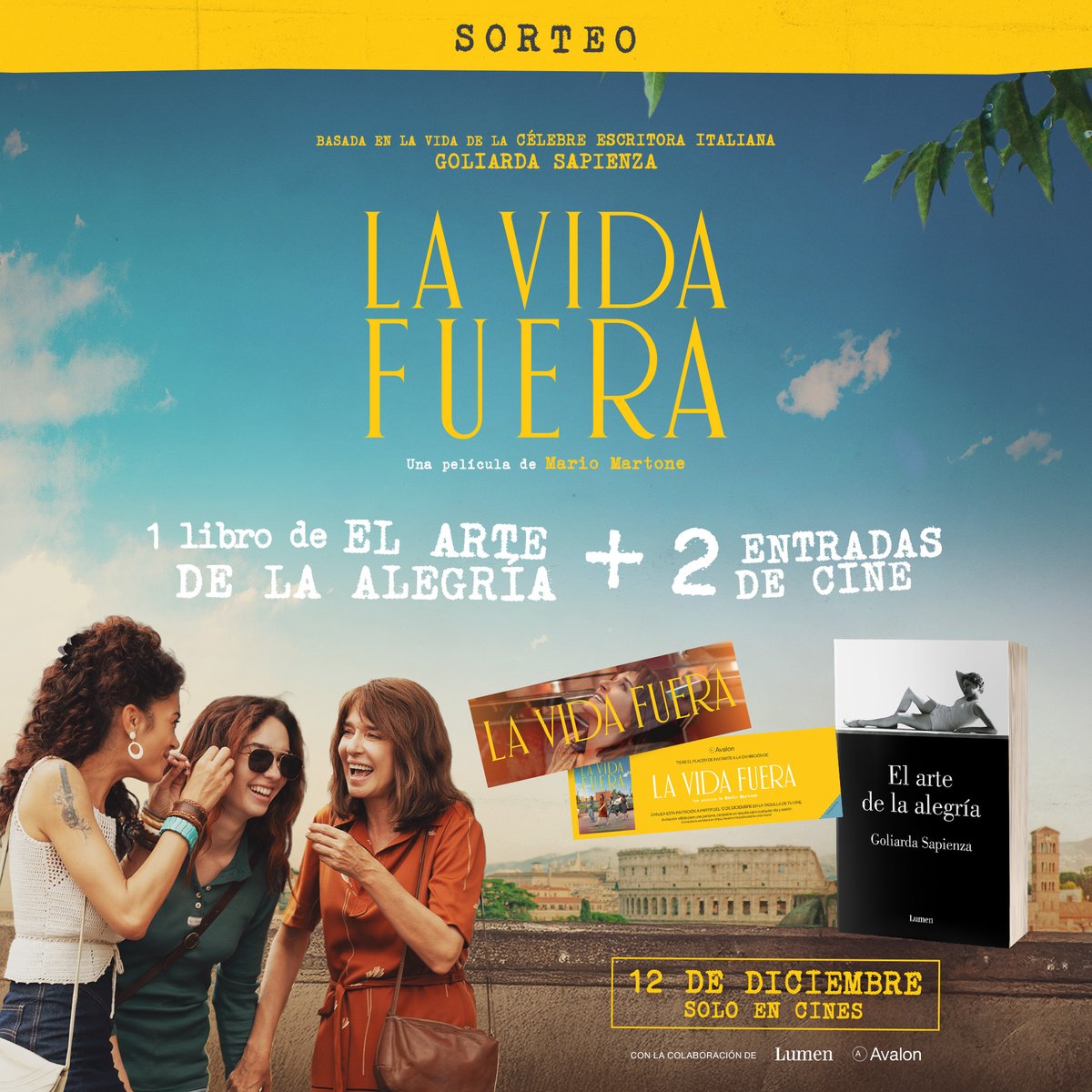 Si te gustó "La amiga estupenda" de Elena Ferrante, Goliarda Sapienza te va a fascinar 💫
Con <a href="/LumenEdit/">Editorial Lumen</a> sorteamos 3 packs para conocer la obra clave de la autora que inspiró LA VIDA FUERA, en cines a partir del 12 de diciembre
🎁Para participar: RT + mención (hasta el 9/12, 10h)