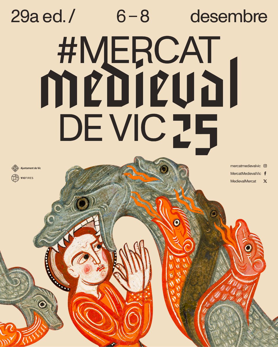 ✅ Del 𝟔 𝐚𝐥 𝟖, torna el 𝐌𝐞𝐫𝐜𝐚𝐭 𝐌𝐞𝐝𝐢𝐞𝐯𝐚𝐥 𝐝𝐞 𝐕𝐢𝐜 𝟐𝟎𝟐𝟓. En la seva 29a ed. presenta un programa ple d'activitats, espectacles, firaires i molt més. ⁣⁣<a href="/vic_turisme/">Vic Turisme i Fires</a>

🔗𝘪𝘯𝘧𝘰:

vicfires.cat/mercat-medieva…
#MercatMedievalVic #SomFires