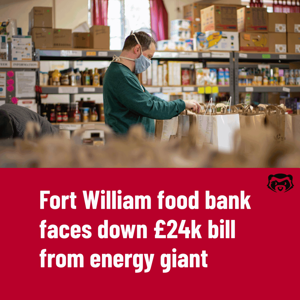 FerretScot's tweet image. 🔴NEW: The Lochaber food bank in Fort William claims energy multinational SSE tried to "rip them off". After a year of fighting – and questions from The Ferret –  SSE has promised to re-issue the correct bill…but it is still unresolved. bit.ly/4iI2gco