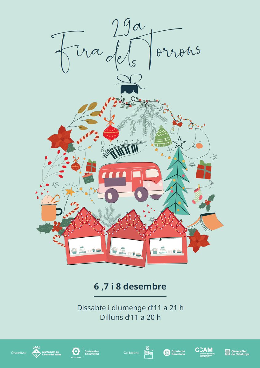 📅 Els dies 𝟔, 𝟕 𝐢 𝟖 arriba la 𝐅𝐢𝐫𝐚 𝐝𝐞𝐥𝐬 𝐓𝐨𝐫𝐫𝐨𝐧𝐬 de <a href="/ajllinarsvalles/">Llinars del Vallès</a>, on podràs tastar torrons artesans i gaudir d’espectacles, música, tallers i un munt d’expositors. 🛍🎶 🎨
⁣
🎄+ info: llinarsdelvalles.cat/ajuntament/cam…
#FiradelsTorrons #SomFires