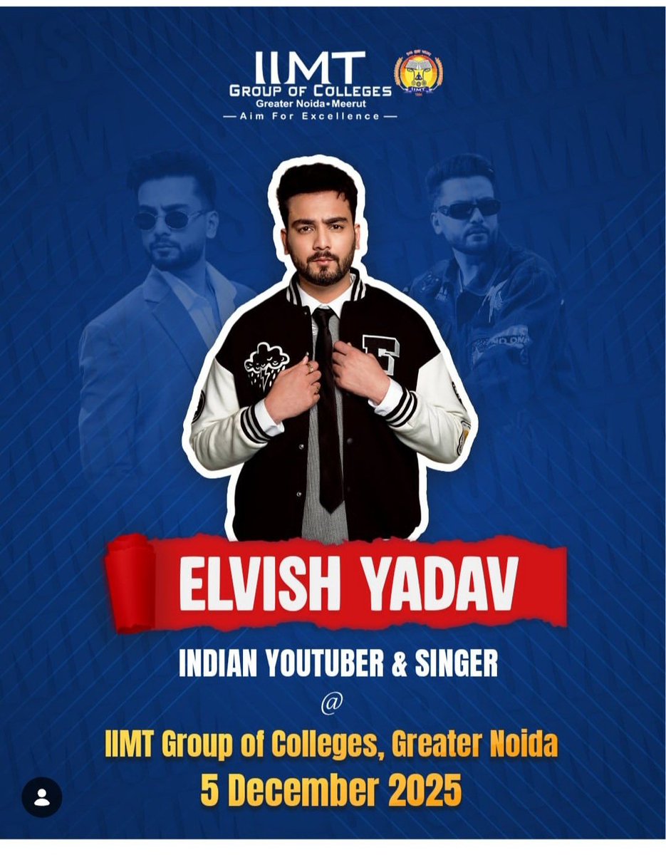 beingsumit01's tweet image. Elvish bhai coming at IIMT College noida on 5 December!! 🥶🔥
#ElvishYadav #ElvishArmy