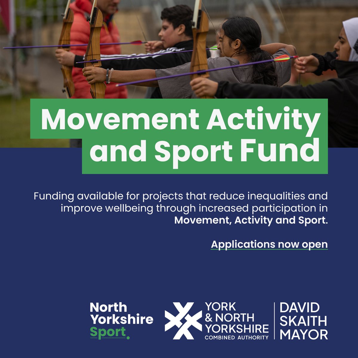 NorthYorksSport's tweet photo. Movement, Activity and Sport Fund - Applications for round one of funding close on 7th December.

If you have an idea for a project, head to our website for more information and get in touch: https://t.co/AwYfCq6vXj https://t.co/53NvotvbMZ