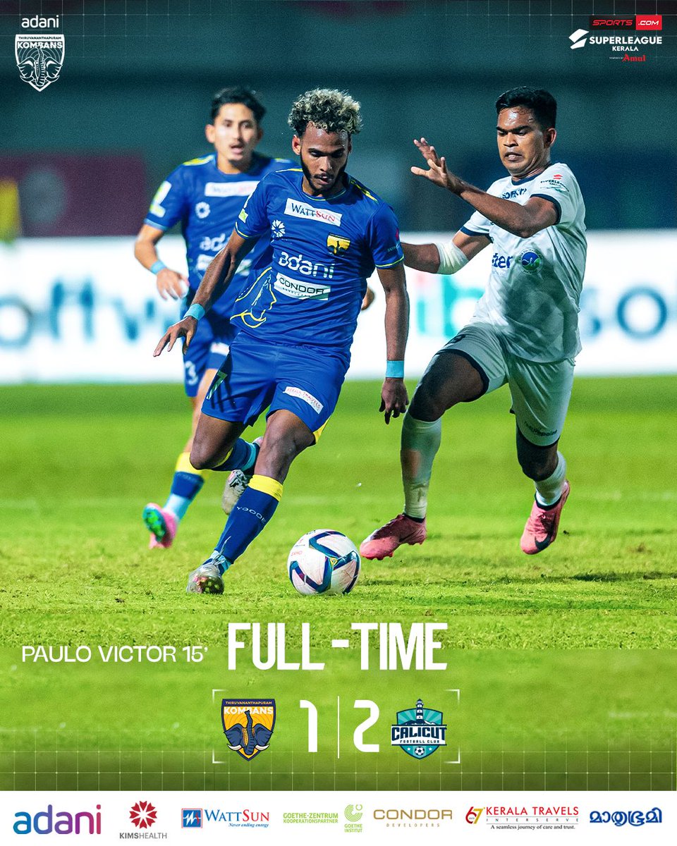 Tvmkombansfc's tweet photo. Full Time

#ennumkombans #kombansfc #superleaguekerala #thiruvananthapuramkombansfc

@slk_kerala @AdaniOnline @AdaniSportsline
@hospital_kims @JPMcAloon @fni @StarFootball
@footballdaily @Goal_India @KhelNow @IMinnows
@IFTWC https://t.co/HGynbm5YCL