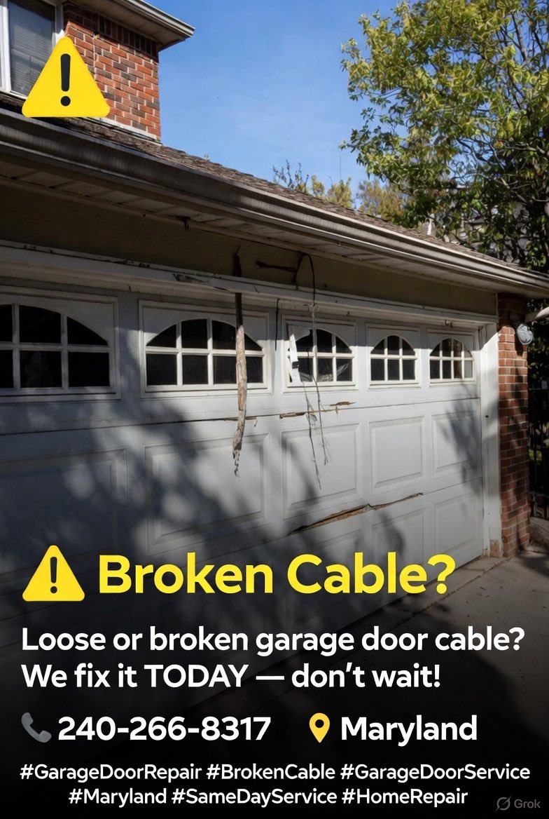 yaniv_asayag's tweet image. ⚠️ Broken Cable?

Loose or broken garage door cable?
We fix it TODAY — don’t wait!

📞 240-266-8317
📍 Maryland

#GarageDoorRepair #BrokenCable #GarageDoorService #Maryland #SameDayService #HomeRepair
