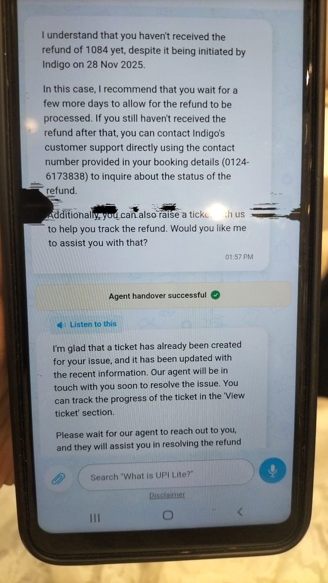 Pathikrit2004's tweet photo. @Paytm @PaytmCare @IndiGo6E @Paytmcare @IndiGo6E @DGCAIndia @RBI @consumerforum_ IndiGo has confirmed (email + call) that they refunded ₹1,084 for PNR JCMJFE to Paytm on 28 Nov.But Paytm has STILL not credited the amount .Please resolve this urgently. @DGCAIndiav
#Paytm #IndiGo https://t.co/X5YrK10zzZ