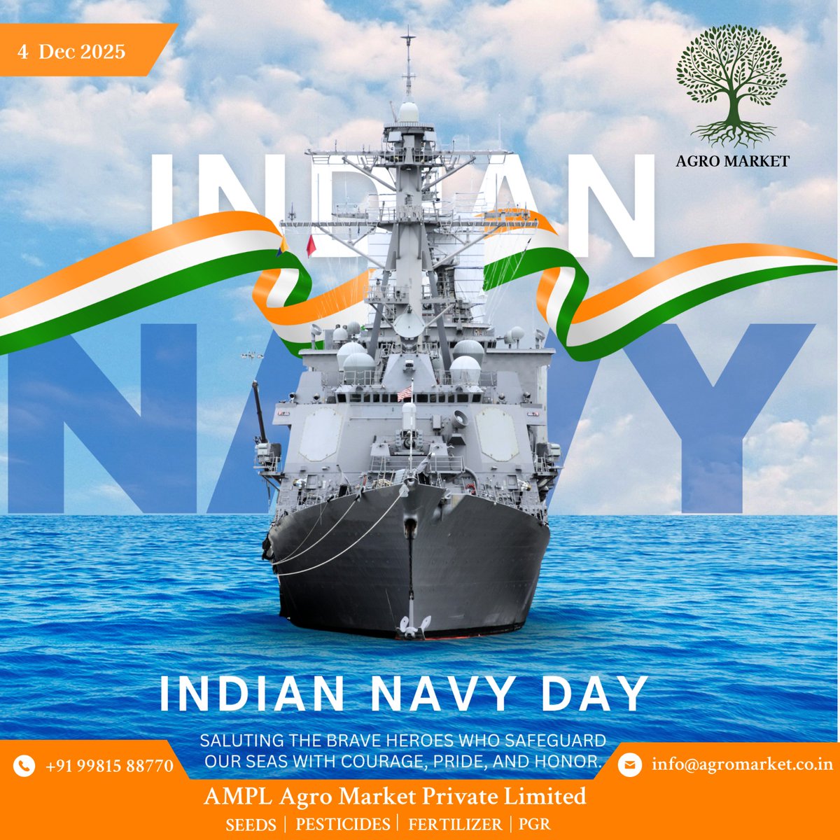 ampl_agromarket's tweet photo. Indian Navy Day 2025: Saluting the Brave Heroes - AMPLE Agro Market
#IndianNavyDay #IndianNavy #NavyDay #JaiHind #SaluteToOurHeroes #AmpleAgroMarket #India #NavalPower #NationFirst #4December https://t.co/16FDcrWqnC