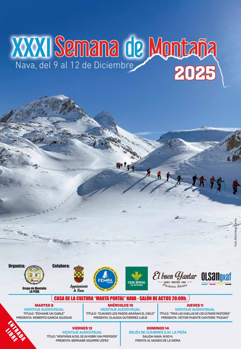 Montañeros!!! llega vuestra semana #Nava #Diciembre2025 
SEMANA DE LA MONTAÑA
#Comarcadelasidra #Asturias
<a href="/TurismoAsturias/">TurismoAsturias</a>