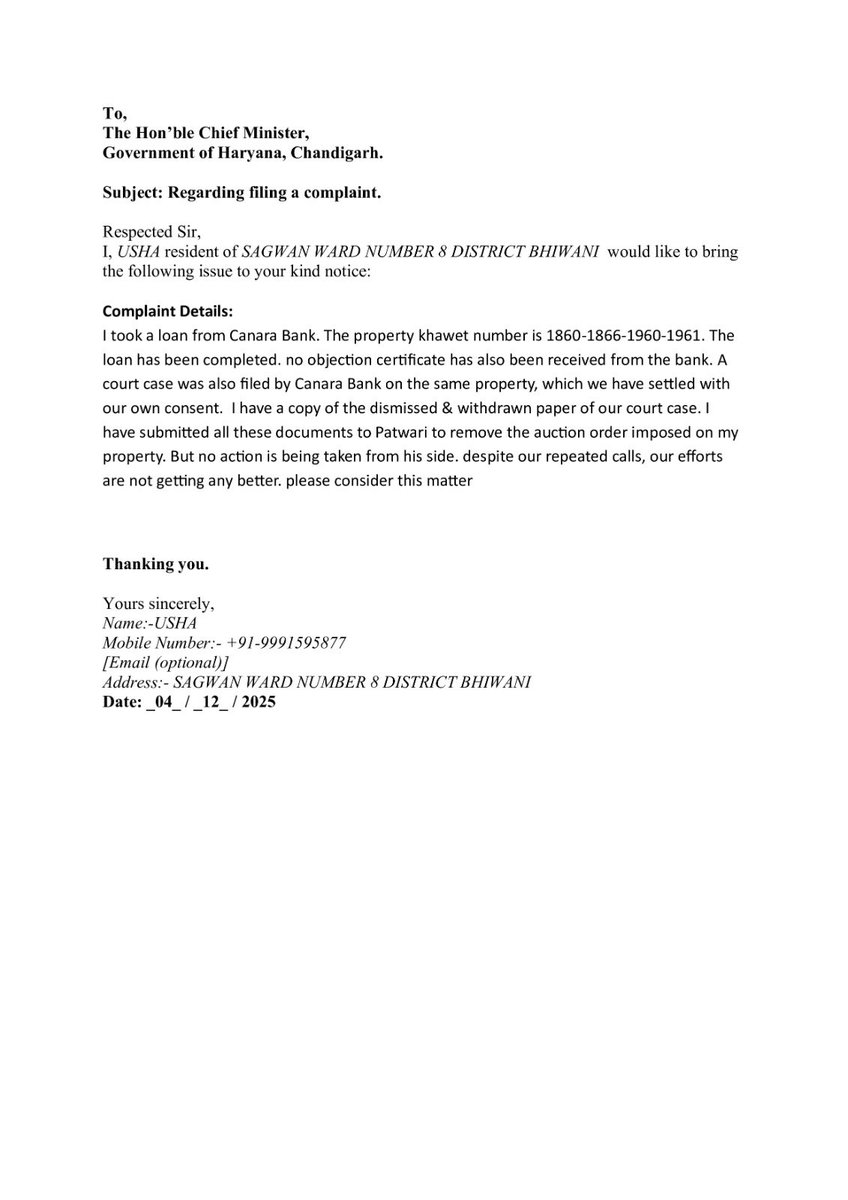 DeepakC43272431's tweet photo. @cmohry To,
The Hon’ble Chief Minister,
Government of Haryana, Chandigarh.
Subject: Regarding filing a complaint tehsil https://t.co/cLNepaCvMF