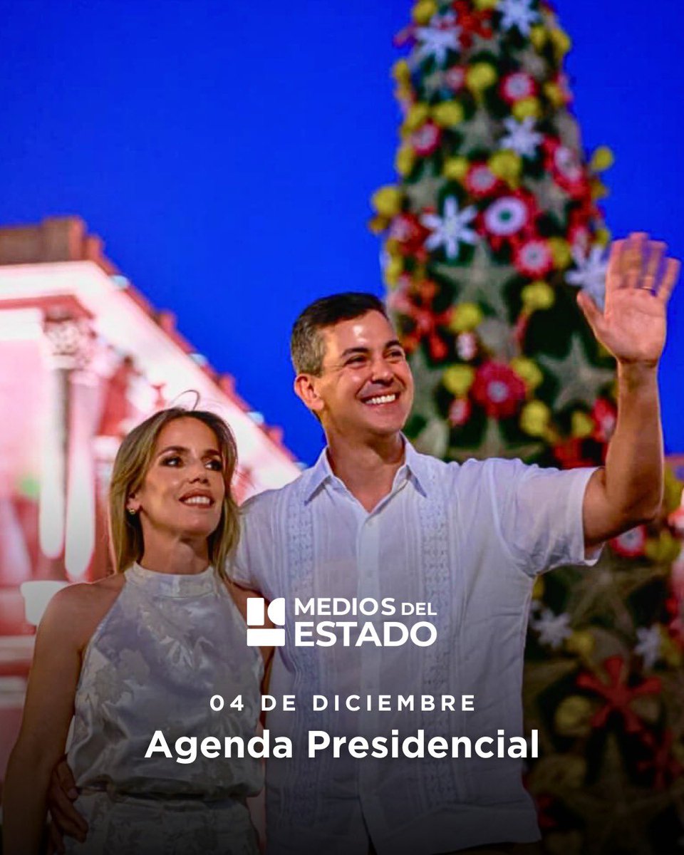 ▶️Agenda de actividades del Pdte. <a href="/SantiPenap/">Santiago Peña</a> 

🖇️presidencia.gov.py/calendario/eve…

🔴 Cobertura de Medios del Estado