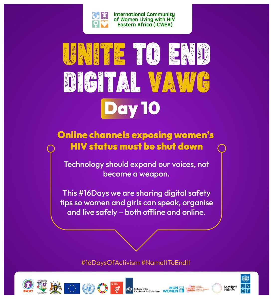 Everyone has a role in creating safe digital communities: report abuse, block abusers, protect personal data, and call out harmful content.
#EndDigitalViolence
 #16DaysOfActivism2025
#EndGBV
 <a href="/UNDPKenya/">UNDP Kenya</a>
<a href="/CyanKenya/">CYAN KENYA</a>
 <a href="/amkeniwakenya/">amkeniwakenya</a> <a href="/access_meds/">AccessToMedicine</a>
